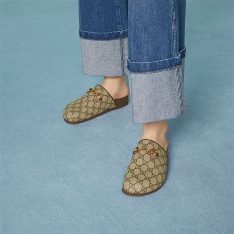 gucci horsebit loafer slipper|women's gg supreme horsebit slipper.